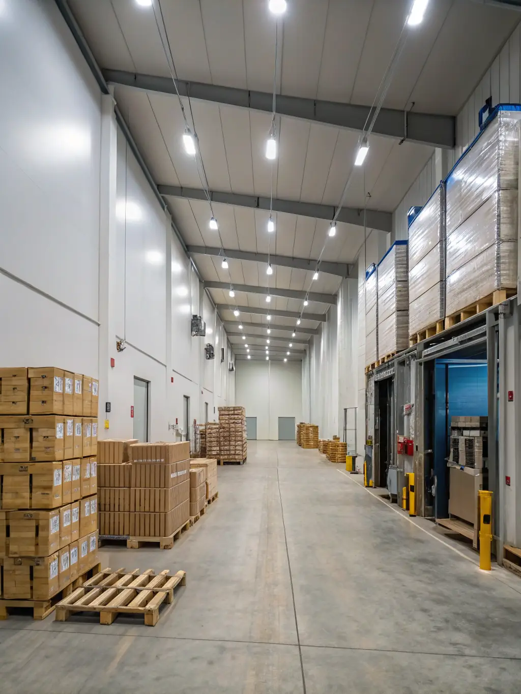 A clean and organized warehouse interior with goods neatly stacked on pallets, showcasing Orsome Group's warehousing solutions.