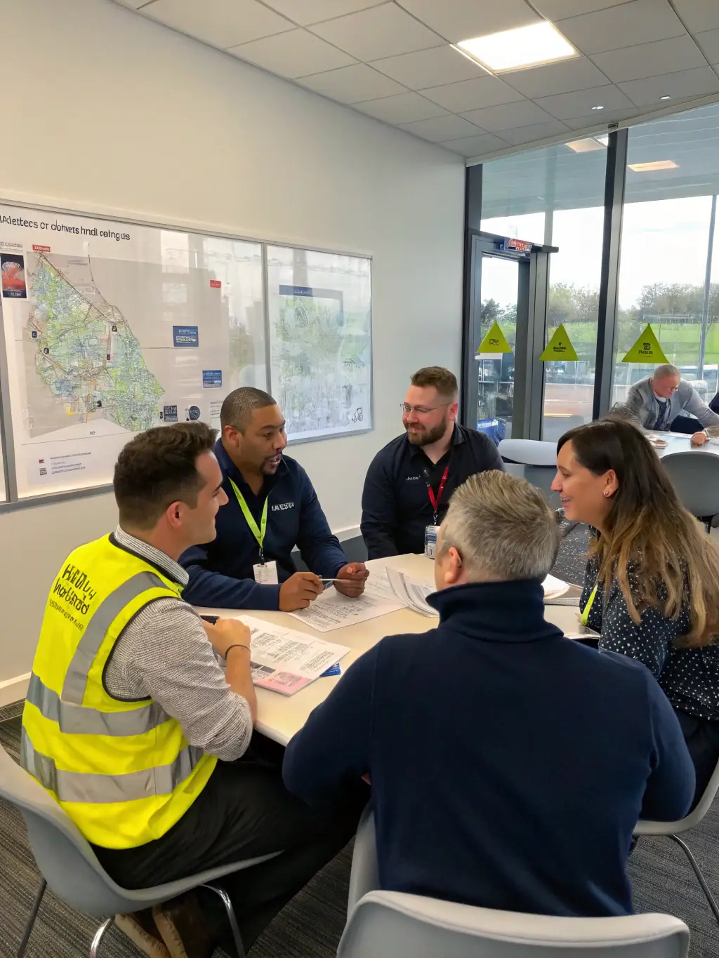 A diverse team of logistics professionals collaborating in a modern office setting, representing Orsome Group's commitment to reliable service and expertise.
